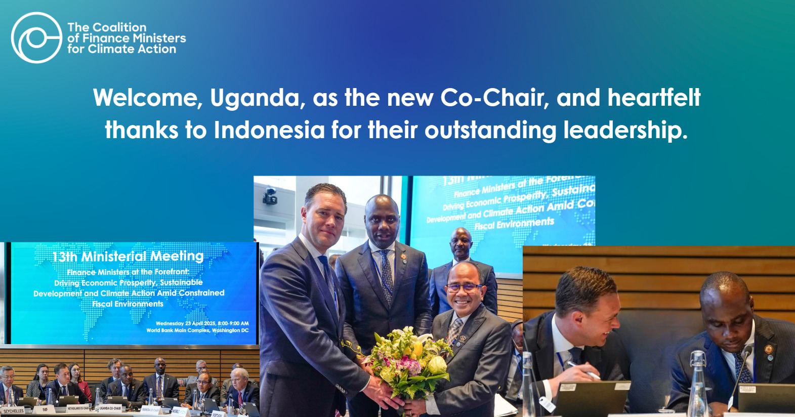 Uganda Assumes Role of Co-Chair of the Coalition of Finance Ministers For Climate Action
