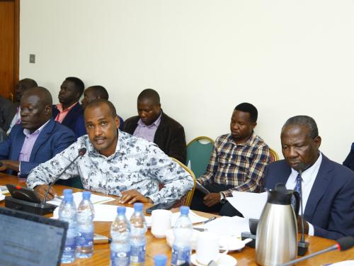 Finance Minister Hon. Matia Kasaija together with MAAIF Minister Hon.Frank Tumwebaze appearing before the committee on National Economy