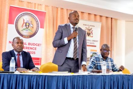 The Minister of State for Microfinance Hon. Haruna Kasolo Kyeyune at the Launch of Budget Consultative meetings in Masaka