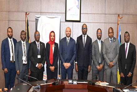 Hon. Henry Musasizi meets the Secretary General of the Organisation of African, Caribbean and Pacific States (OACPS) H.E Moussa Batraki 